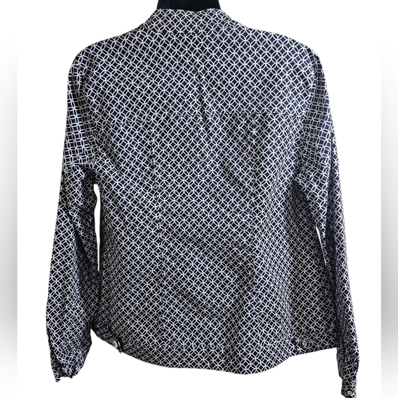 NEW Attyre Women's Open Lightweight Denim Jacket Large Geometric Abstract Large - Picture 2 of 7